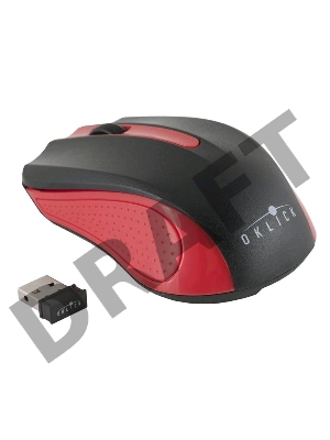 Мышь Oklick 485MW черный/красный оптическая (1200dpi) беспроводная USB (2but)