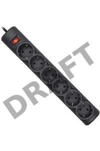 Сетевой фильтр Defender Фильтр DFS 151 1.8 m, 6 розеток, черный 99494