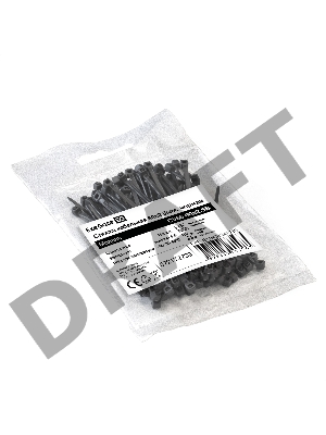 Стяжка (хомут) нейлоновая ExeGate EX293124RUS CV66-60x2.5B (нейлон 6.6, 60x2.5мм, неоткрывающаяся, halogen free, -40°C - +85°C, черная, 100 шт)