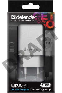 Сетевой адаптер Defender 3xUSB, 5V/3.1А , белый (UPA-31) (83587)