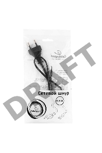 Кабель питания для ноутбуков, аудио/видео техники Gembird PC-184/2-0.5М, 0.5м, 2-pin, черный, пакет    