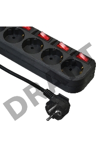 Сетевой фильтр Buro 500SH-3-SW-B 3м (5 розеток) черный (коробка)