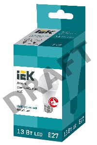 Лампа Iek LLE-A60-13-230-40-E27 светодиодная ECO A60 шар 13Вт 230В 4000К E27 IEK
