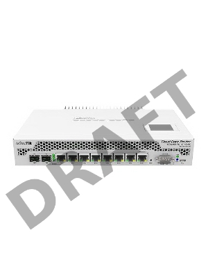 Маршрутизатор Mikrotik CCR1009-7G-1C-1S+PC with Tilera Tile-Gx9 CPU (9-cores, 1Ghz per core), 2GB RAM, 7xGbit LAN, 1x Combo port (1xGbit LAN or SFP), 1x SFP+ cage, RouterOS L6, LCD panel, passive cooling desktop en