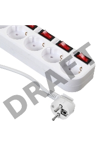 Сетевой фильтр Buro 500SH-1.8-SW-W 1.8м (5 розеток) белый (коробка)