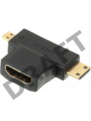 Переходник HDMI + Mini HDMI (Male) HDMImicro (m)/HDMI19 (f)