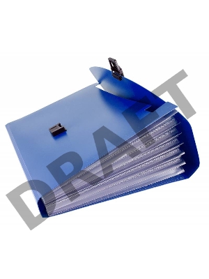 Портфель Бюрократ -BPP13BLUE 13 отдел. A4 пластик 0.7мм синий