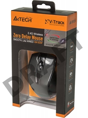 Мышь Беспроводная A4TECH G9-500F-1, USB (черный) Nano 2.4 ГГц, 4кн, V-Track