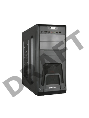 Корпус Miditower Exegate EX278390RUS Exegate CP-603 Black, ATX, <CP350W, 80mm>, 2*USB+2*USB3.0, Audio