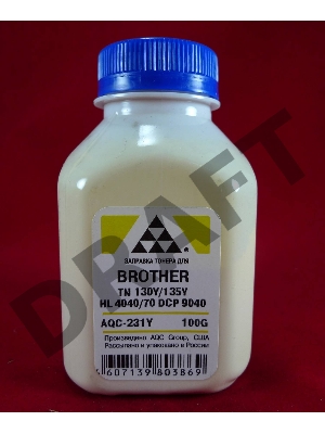 Тонер Brother TN 130Y/135Y HL 4040/50/70/DCP 9040 yellow (фл.100г.) AQC, фас.Россия