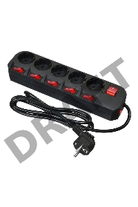 Сетевой фильтр Buro 500SH-1.8-SW-B 1.8м (5 розеток) черный (коробка)