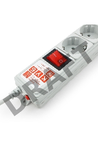 Фильтр-удлинитель Power Cube 1,9 м 6 розеток (серый) 10А/2,2кВт