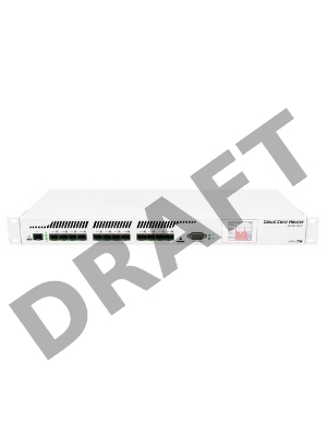 Маршрутизатор Mikrotik CCR1016-12S-1S+ Cloud Core Router 1016-12S-1S+ with Tilera Tile-Gx16 CPU (16-cores, 1.2Ghz per core), 2GB RAM, 12xSFP cages, 1xSFP+ cage, RouterOS L6, 1U rackmount case, Dual PSU, LCD panel