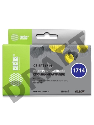 Картридж струйный Cactus CS-EPT1714 желтый для Epson Expression Home XP-33/103/203/207 (10ml)