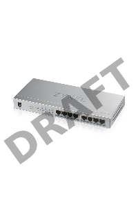 Коммутатор Zyxel GS1008HP Switch PoE +, 8xGE PoE +, tabletop, metal, silent, budget PoE 60 W