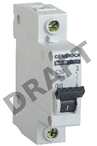 Выключатель автоматический модульный 1п С ВА47-29 50А 4.5кА GENERICA ИЭК MVA25-1-050-C
