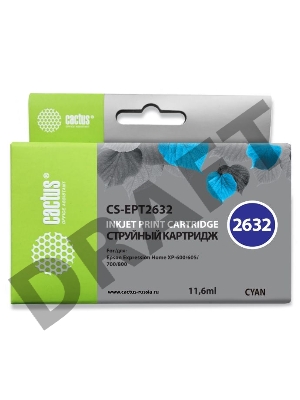 Картридж струйный Cactus CS-EPT2632 голубой для Epson Expression Home XP-600/605/700/800 (11 ml)