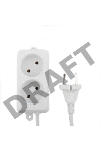 Удлинитель Гарнизон <3 м> белый (2 розетки, 10А, EL-NL2-W-3)