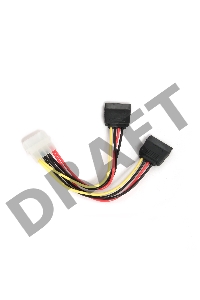 Кабель Cablexpert Кабель питания SATA CC-SATA-PSY-0.3M, 30см, molex 4pin/2x sata15pin, на 2 устр., пакет