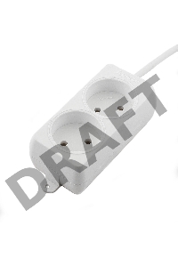 Удлинитель Гарнизон <3 м> белый (2 розетки, 10А, EL-NL2-W-3)