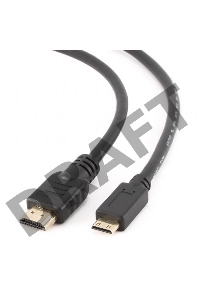 Кабель HDMI-miniHDMI Gembird/Cablexpert , v1.4, 19M/19M, 1.8м, 3D, Ethernet, черный, позол.разъемы, экран, пакет(CC-HDMI4C-6)