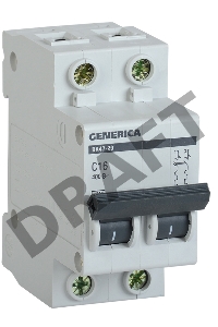 Авт. выкл. Iek MVA25-2-016-C  ВА47-29 2Р 16А 4,5кА х-ка С GENERICA