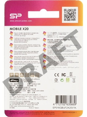 Флеш Диск Silicon Power 16Gb Mobile X20 USB2.0 серебристый