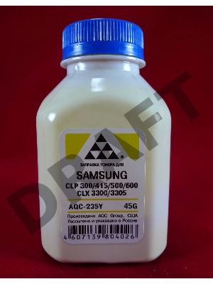 Тонер SAMSUNG CLP 300/315/320/325/360/415/500/510/600/610/660/CLX3300/3305 Yellow, (фл.45г.) AQC фас. Россия