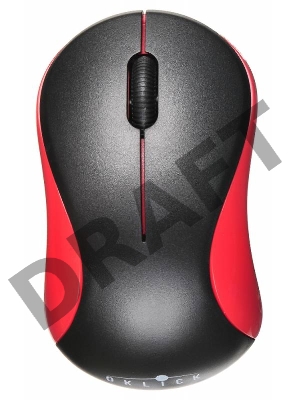 Мышь Oklick 605SW черный/красный оптическая (1200dpi) беспроводная USB (2but)