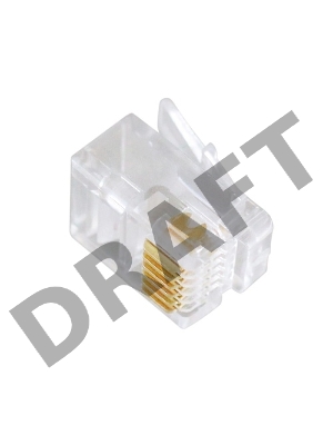 Вилка телефонная MP-6p6c, контакты 3m