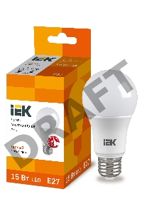 Лампа Iek LLE-A60-15-230-30-E27 светодиодная ECO A60 шар 15Вт 230В 3000К E27 IEK
