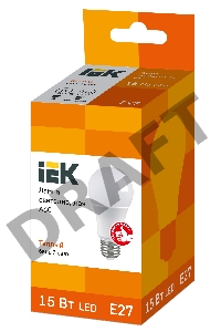 Лампа Iek LLE-A60-15-230-30-E27 светодиодная ECO A60 шар 15Вт 230В 3000К E27 IEK