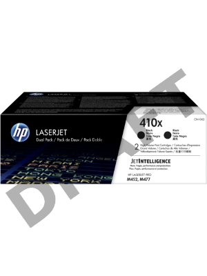Тонер-картридж HP 410X черный двойная упаковка увеличенной емкости (CF410XD) для HP CLJ M477/M452/M377dw 2 х 6 500 стр.