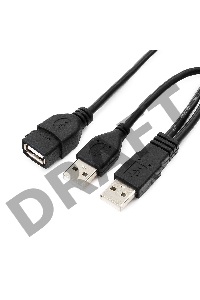 Кабель удлинитель USB 2.0 2xAM/AF 1.8м Gembird PRO, позол.конт., черный, пакет  CCP-USB22-AMAF-6