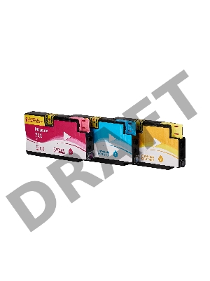 Набор струйных картриджей Sakura P2V32A (№711 Tri-colour) для HP, триколор, 73 мл. (3шт)