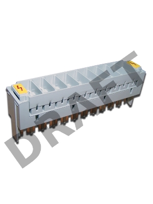 Магазин защиты для плинтов, 10 пар, 3-полюсный, без разрядников Магазин защиты для плинтов, 10 пар, 3-полюсный, без разрядников