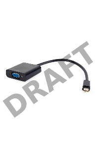 Переходник miniDisplayPort - VGA, Cablexpert A-mDPM-VGAF-02, 20M/15F, длина 15см, черный, пакет