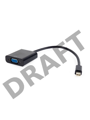 Переходник miniDisplayPort - VGA, Cablexpert A-mDPM-VGAF-02, 20M/15F, длина 15см, черный, пакет