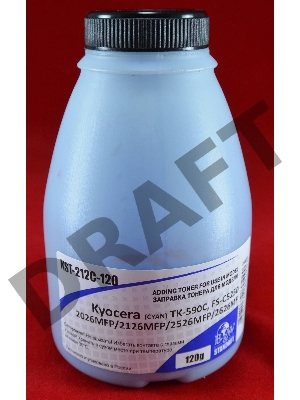 Тонер Kyocera TK-590C, FS-C5250/2026MFP/2126MFP/2526MFP/2626MF Cyan (фл. 120г) 5K B&W Standart (Tomoegawa) фас России