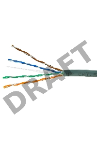 Кабель Cablexpert, UTP5e, 4 пары, 0.48 мм, медь, однож., 100 м, Fluke Test, серый