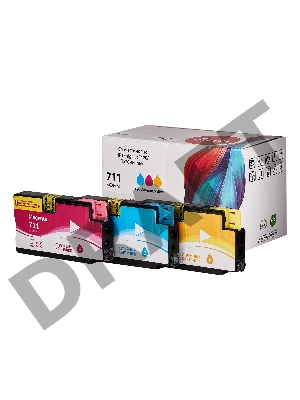 Набор струйных картриджей Sakura P2V32A (№711 Tri-colour) для HP, триколор, 73 мл. (3шт)