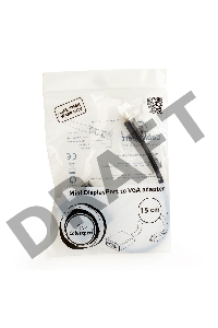 Переходник miniDisplayPort - VGA, Cablexpert A-mDPM-VGAF-02, 20M/15F, длина 15см, черный, пакет