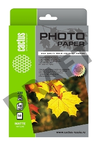 Фотобумага Cactus CS-MA623050 A6/230г/м2/50л./белый матовое для струйной печати