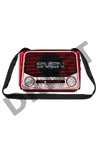 Радиоприемник АС SVEN SRP-525, красный (3 Вт, FM/AM/SW, USB, microSD, фонарь, встроенный аккумулятор)
