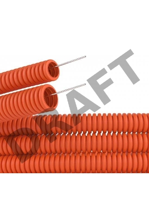 Труба гофрированная из ПНД с зондом ø 40 мм, оранжевая (15 м/уп.) REXANT 