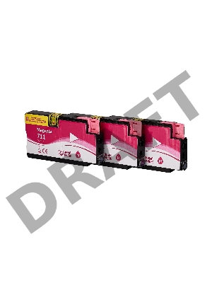 Набор струйных картриджей Sakura CZ135A (№711 Magenta 3-pack) для HP, пурпурный, 26 мл.