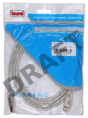 Кабель USB2.0 Buro USB2.0-AM/BM-3-TRANS USB A (m)/USB B (m) 3м