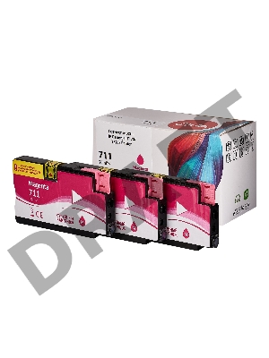 Набор струйных картриджей Sakura CZ135A (№711 Magenta 3-pack) для HP, пурпурный, 26 мл.