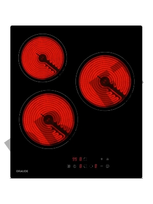 Встраиваемая электрическая панель Graude EK 45.0 S / 45 см, Электрическая,  стеклокерамика, 5.1 х 45 х 52 см, 9 ступеней нагрева, Функция таймера, Индикация нагрева, Индикация красного цвета,  Автоматическое отключение, защита от детей, сенсороное управле