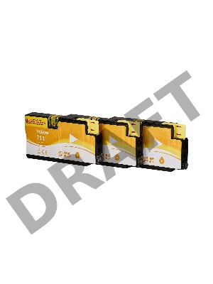 Набор струйных картриджей Sakura CZ136A (№711 Yellow 3-pack) для HP, желтый, 26 мл. (3шт)